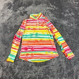 IBKUL Kate Bow Mock Neck 1/4 Zip Long Sleeve Pullover Women's S Golf